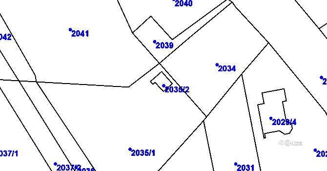 Parcela st. 2035/2 v KÚ Skřečoň, Katastrální mapa