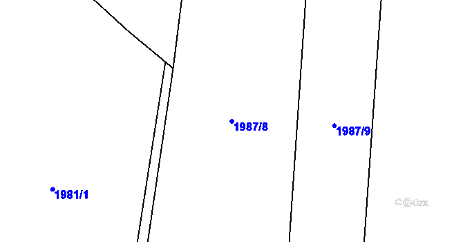 Parcela st. 1987/8 v KÚ Skřečoň, Katastrální mapa