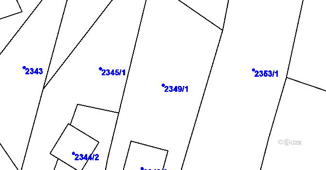 Parcela st. 2349/1 v KÚ Skřečoň, Katastrální mapa