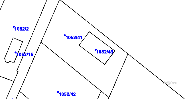 Parcela st. 1052/49 v KÚ Skřečoň, Katastrální mapa