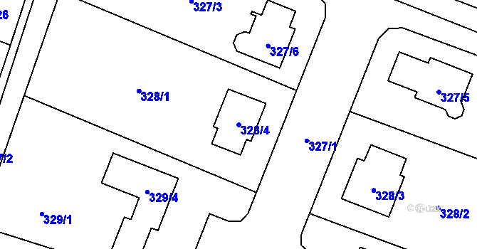 Parcela st. 328/4 v KÚ Skřečoň, Katastrální mapa