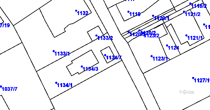 Parcela st. 1134/7 v KÚ Skřečoň, Katastrální mapa