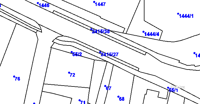 Parcela st. 2415/27 v KÚ Skřečoň, Katastrální mapa