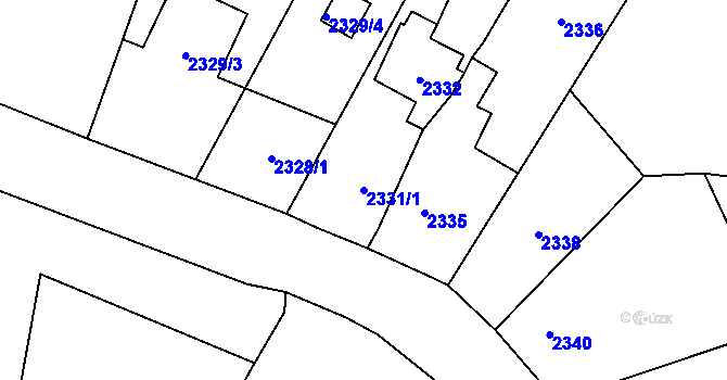 Parcela st. 2331/1 v KÚ Skřečoň, Katastrální mapa