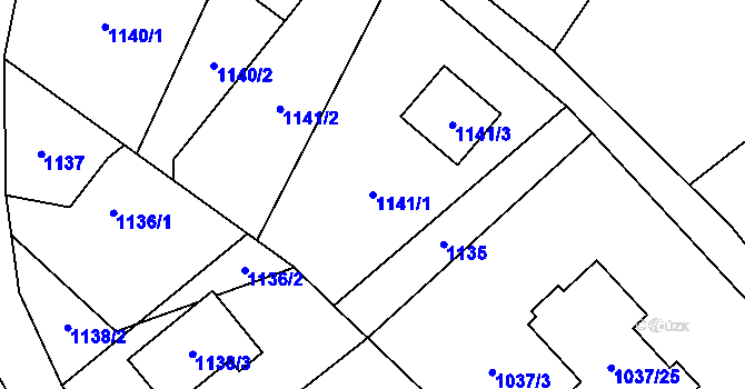 Parcela st. 1141/1 v KÚ Skřečoň, Katastrální mapa