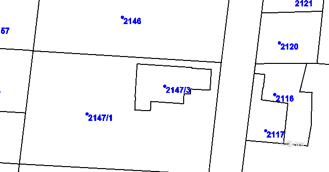 Parcela st. 2147/3 v KÚ Skřečoň, Katastrální mapa
