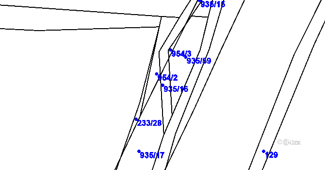 Parcela st. 935/16 v KÚ Skřinářov, Katastrální mapa