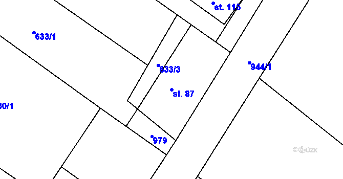 Parcela st. 87 v KÚ Skřinářov, Katastrální mapa