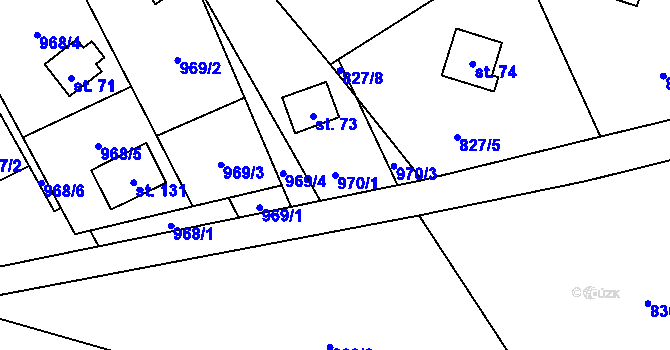 Parcela st. 970/1 v KÚ Skřinářov, Katastrální mapa