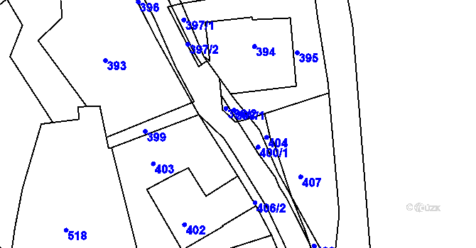 Parcela st. 400/4 v KÚ Skřípov, Katastrální mapa