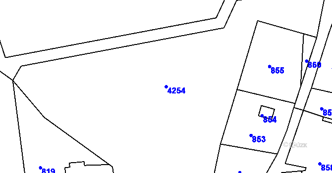 Parcela st. 4254 v KÚ Skřípov, Katastrální mapa