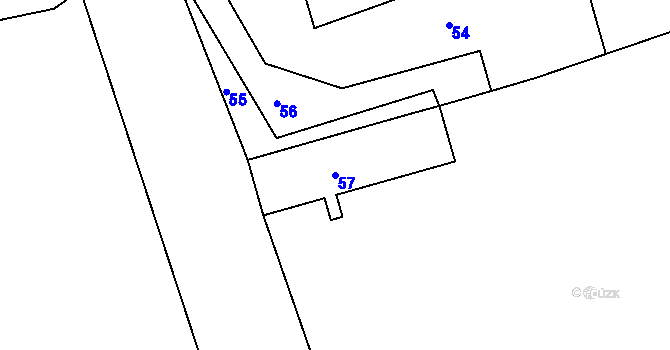 Parcela st. 57 v KÚ Skřípov, Katastrální mapa