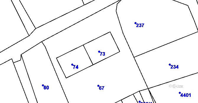 Parcela st. 73 v KÚ Skřípov, Katastrální mapa