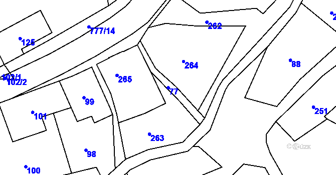 Parcela st. 77 v KÚ Skřípov, Katastrální mapa