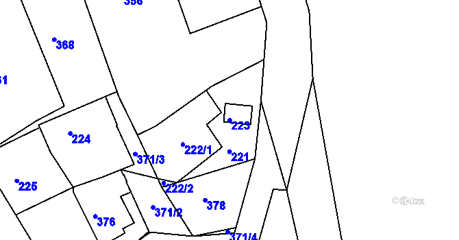 Parcela st. 223 v KÚ Skřípov, Katastrální mapa