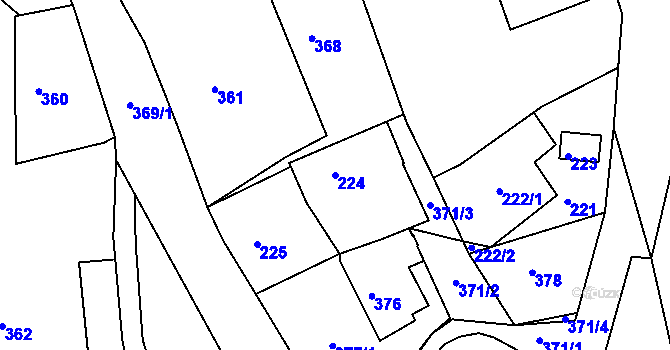 Parcela st. 224 v KÚ Skřípov, Katastrální mapa