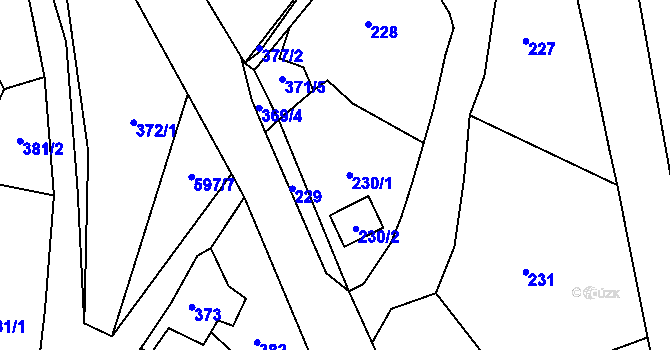 Parcela st. 230 v KÚ Skřípov, Katastrální mapa