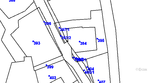 Parcela st. 394 v KÚ Skřípov, Katastrální mapa