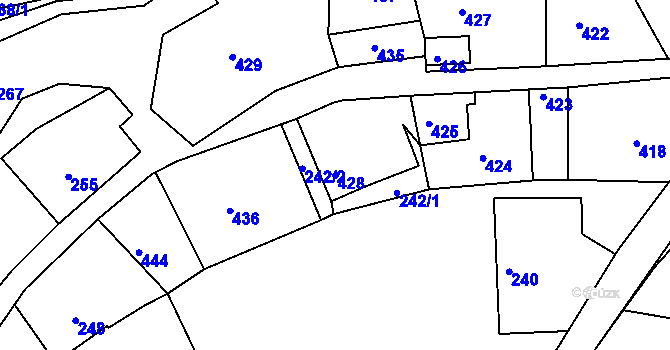 Parcela st. 428 v KÚ Skřípov, Katastrální mapa