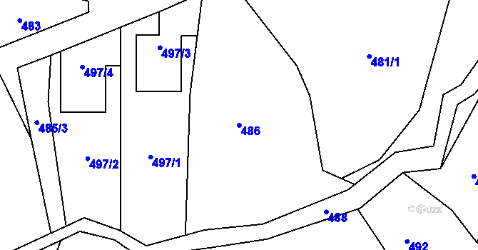 Parcela st. 486 v KÚ Skřípov, Katastrální mapa