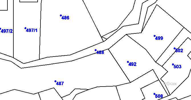 Parcela st. 488 v KÚ Skřípov, Katastrální mapa