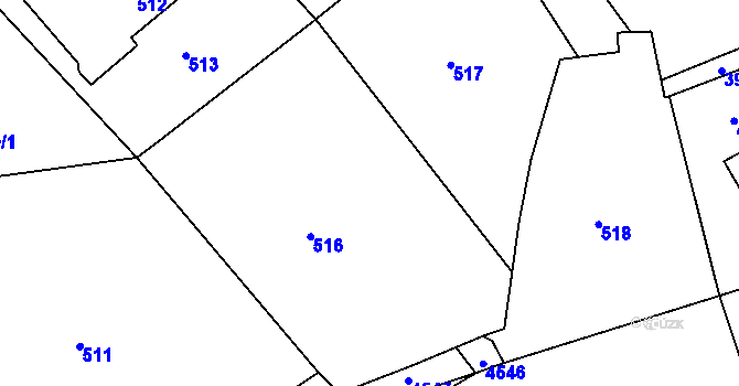 Parcela st. 515 v KÚ Skřípov, Katastrální mapa