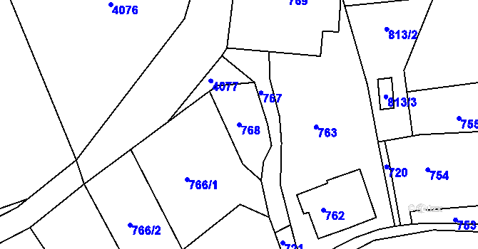 Parcela st. 768 v KÚ Skřípov, Katastrální mapa