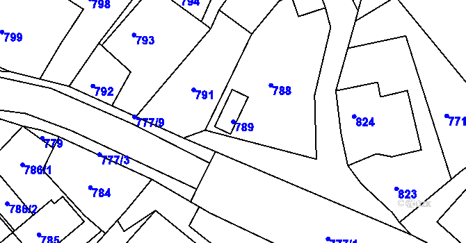 Parcela st. 789 v KÚ Skřípov, Katastrální mapa