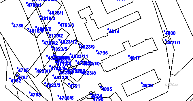 Parcela st. 4796 v KÚ Skřípov, Katastrální mapa