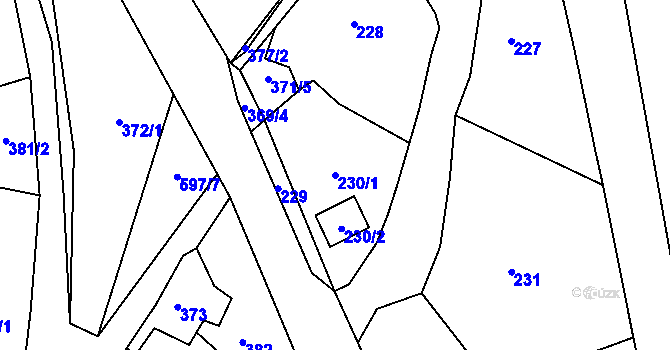 Parcela st. 230/1 v KÚ Skřípov, Katastrální mapa