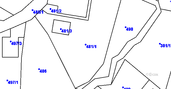 Parcela st. 481/1 v KÚ Skřípov, Katastrální mapa