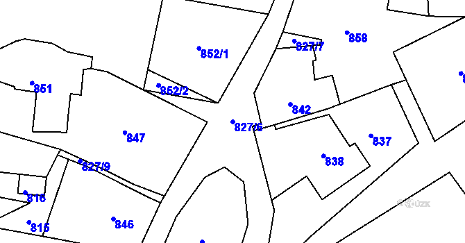 Parcela st. 827/6 v KÚ Skřípov, Katastrální mapa