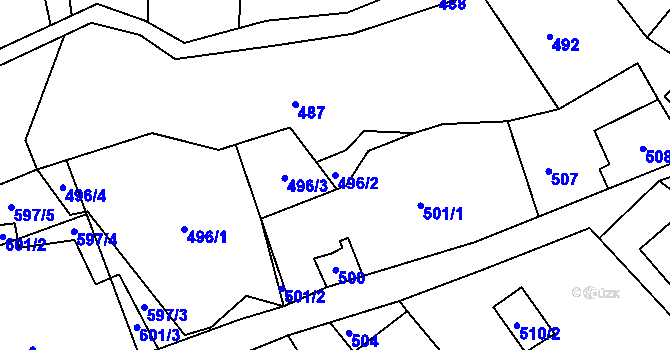 Parcela st. 496/2 v KÚ Skřípov, Katastrální mapa