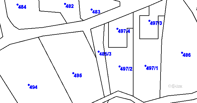 Parcela st. 485/3 v KÚ Skřípov, Katastrální mapa