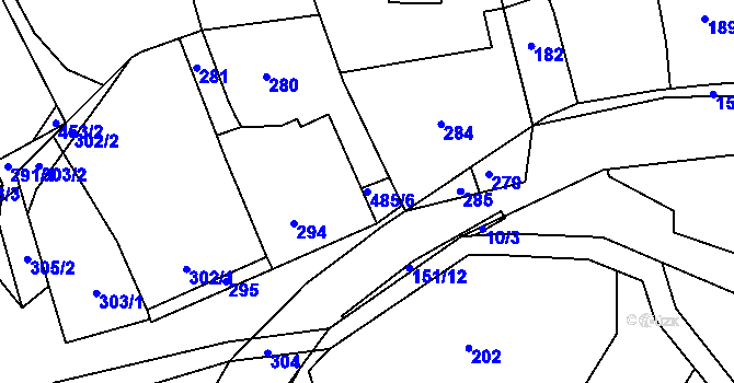 Parcela st. 485/6 v KÚ Skřípov, Katastrální mapa