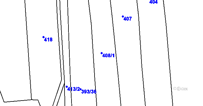 Parcela st. 408/1 v KÚ Skřipov, Katastrální mapa