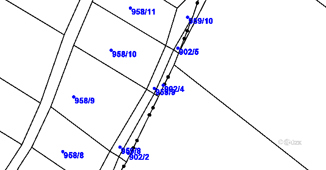 Parcela st. 902/4 v KÚ Skřipov, Katastrální mapa