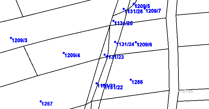 Parcela st. 1131/23 v KÚ Skřipov, Katastrální mapa