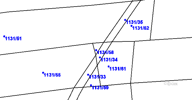 Parcela st. 1131/58 v KÚ Skřipov, Katastrální mapa