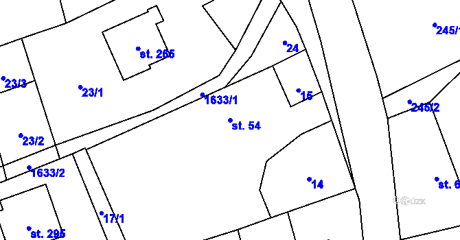 Parcela st. 54 v KÚ Skřipov, Katastrální mapa