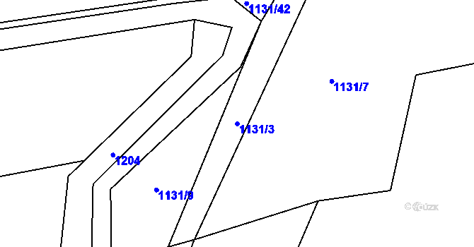 Parcela st. 1131/3 v KÚ Skřipov, Katastrální mapa