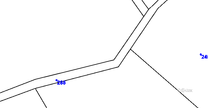 Parcela st. 209/3 v KÚ Hodyně u Skuhrova, Katastrální mapa