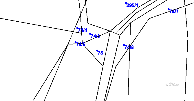 Parcela st. 73 v KÚ Hodyně u Skuhrova, Katastrální mapa
