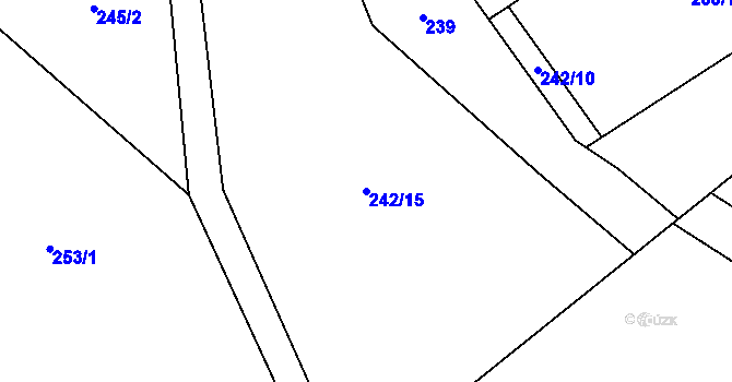 Parcela st. 242/15 v KÚ Hodyně u Skuhrova, Katastrální mapa