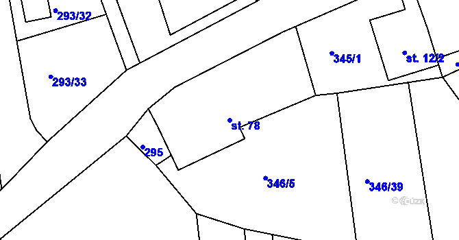 Parcela st. 78 v KÚ Skuhrov pod Brdy, Katastrální mapa