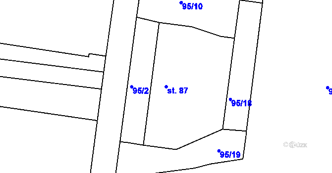 Parcela st. 87 v KÚ Skuhrov pod Brdy, Katastrální mapa