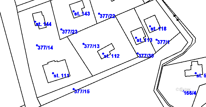 Parcela st. 112 v KÚ Skuhrov pod Brdy, Katastrální mapa