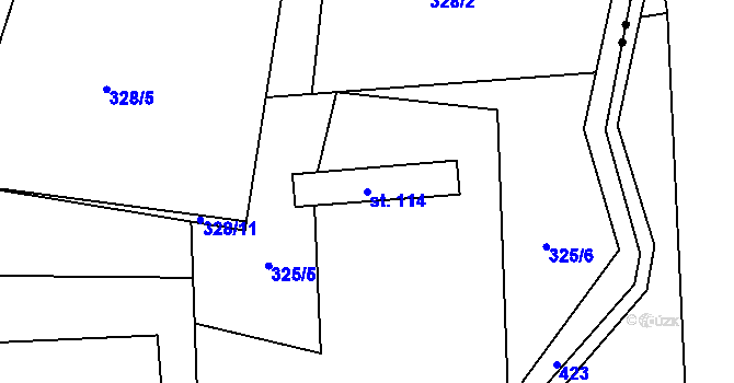 Parcela st. 114 v KÚ Skuhrov pod Brdy, Katastrální mapa