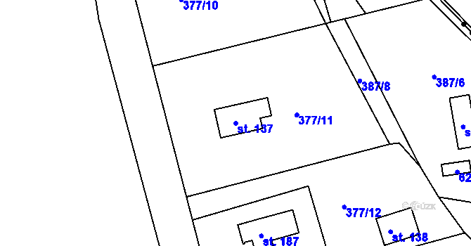 Parcela st. 137 v KÚ Skuhrov pod Brdy, Katastrální mapa