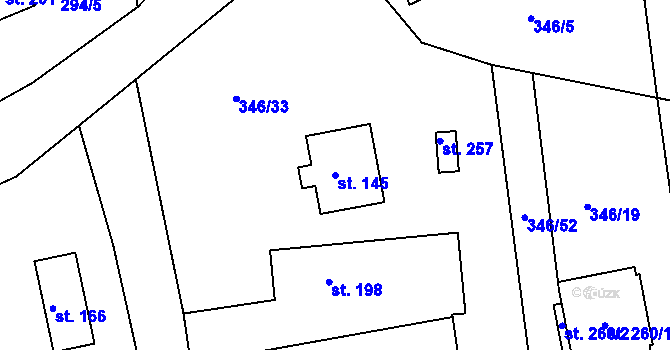 Parcela st. 145 v KÚ Skuhrov pod Brdy, Katastrální mapa